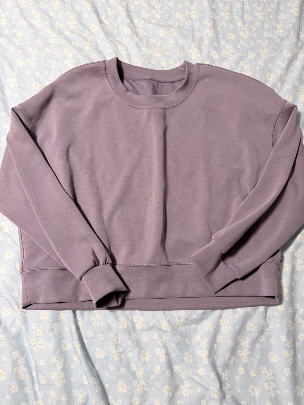 Lululemon SoftStream Perfectly Oversized Cropped Crew in Purple Ash